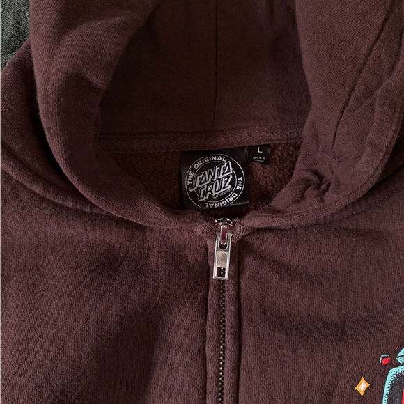 Santa Cruz Skateboards Kids Chocolate Brown Hoodie - Picture 2 of 3